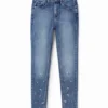 Jeans skinny a fiori con effetto push-up Jeans skinny a fiori con effetto push-up