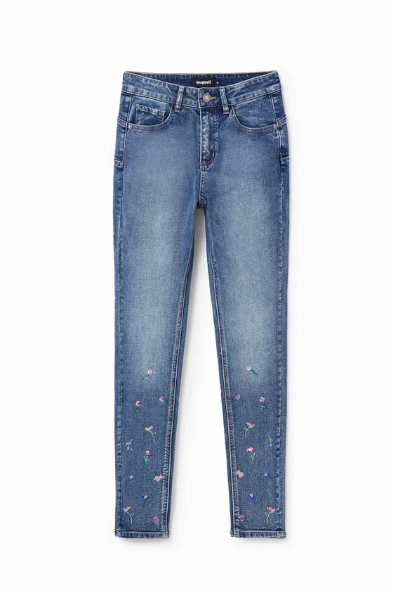 Jeans skinny a fiori con effetto push-up Jeans skinny a fiori con effetto push-up