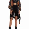 Kimono con nappine etniche