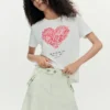 Maglietta a maniche corte con cuore