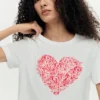 Maglietta a maniche corte con cuore