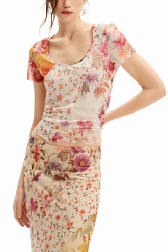 Maglietta con fiori in tulle