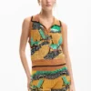 Maglietta senza maniche in jacquard