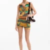 Maglietta senza maniche in jacquard