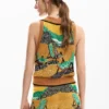 Maglietta senza maniche in jacquard