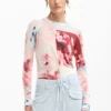 Maglione a maglia fine con stampa collage Maglione a maglia fine con stampa collage
