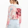Maglione a maglia fine con stampa collage Maglione a maglia fine con stampa collage