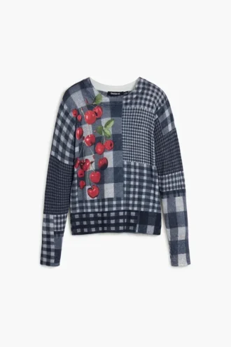 Maglione a quadri Vichy con frutta Maglione a quadri Vichy con frutta