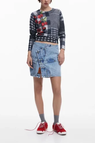 Maglione a quadri Vichy con frutta Maglione a quadri Vichy con frutta