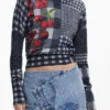 Maglione a quadri Vichy con frutta Maglione a quadri Vichy con frutta