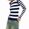 Maglione a righe a costine