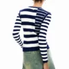 Maglione a righe a costine