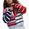 Maglione a righe con zip Maglione a righe con zip