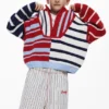 Maglione a righe con zip Maglione a righe con zip
