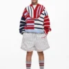 Maglione a righe con zip Maglione a righe con zip