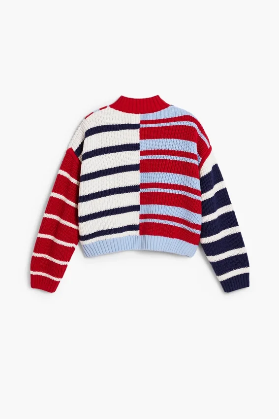 Maglione a righe con zip Maglione a righe con zip