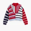 Maglione a righe con zip Maglione a righe con zip