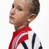 Maglione a righe con zip Maglione a righe con zip