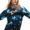Maglione a trama fine con motivi floreali Maglione a trama fine con motivi floreali
