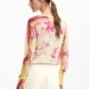 Maglione a trama fine con motivi floreali Maglione a trama fine con motivi floreali