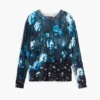 Maglione a trama fine con motivi floreali Maglione a trama fine con motivi floreali