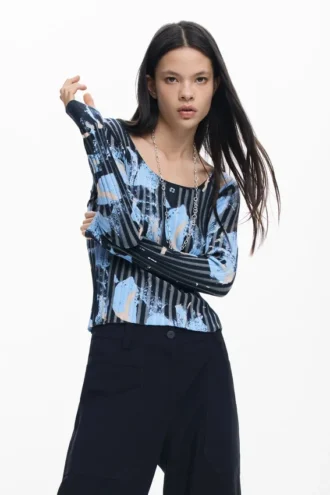 Maglione a trama floreale