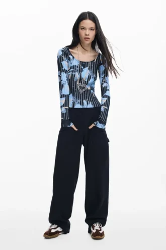 Maglione a trama floreale