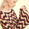 Maglione all’uncinetto a zigzag