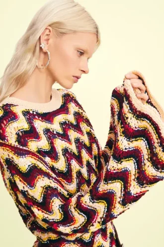 Maglione all’uncinetto a zigzag