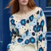 Maglione all’uncinetto con fiori Maglione all’uncinetto con fiori