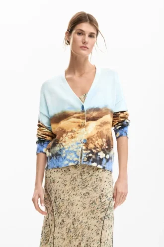 Maglione con motivo paesaggistico