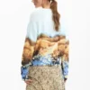 Maglione con motivo paesaggistico