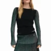 Maglione fine plissettato