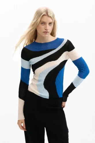 Maglione in maglia blu