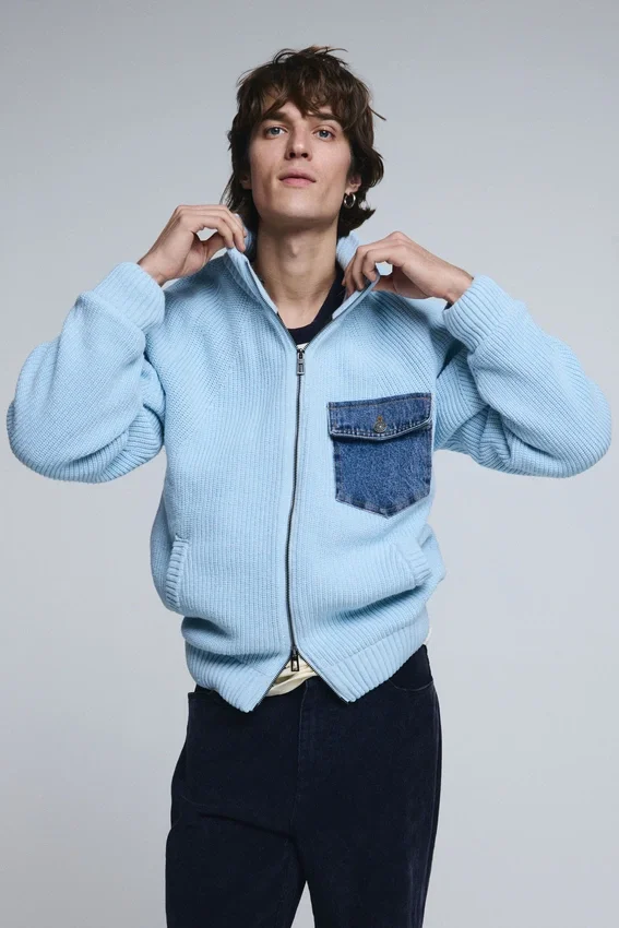 Maglione in maglia con doppia cerniera Maglione in maglia con doppia cerniera