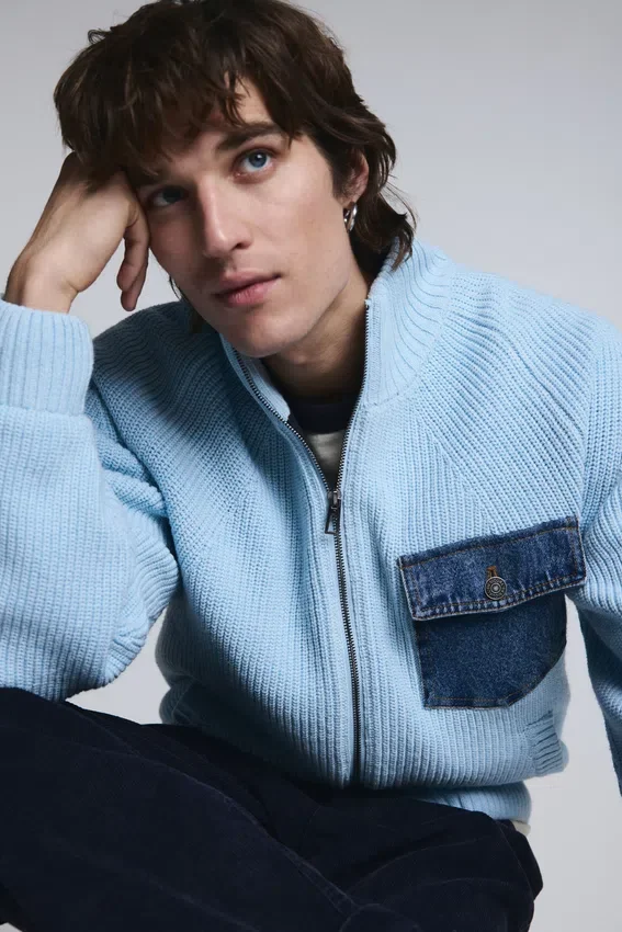 Maglione in maglia con doppia cerniera Maglione in maglia con doppia cerniera