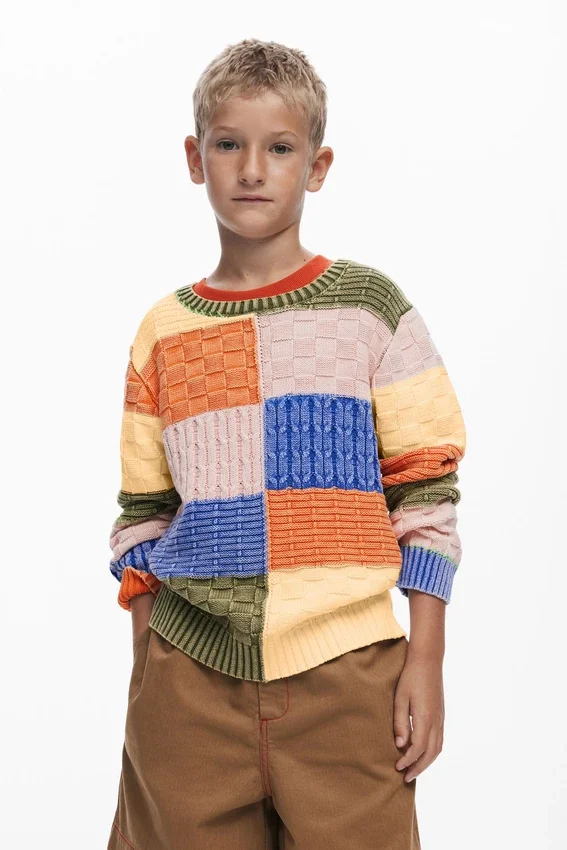 Maglione in maglia Patchwork Maglione in maglia Patchwork