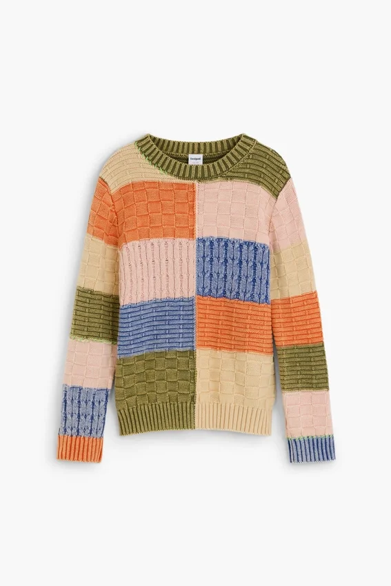 Maglione in maglia Patchwork Maglione in maglia Patchwork