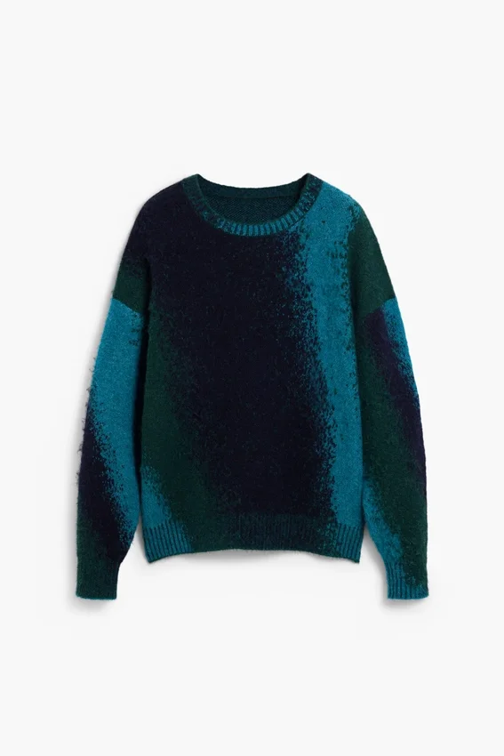 Maglione jacquard con effetto spruzzato Maglione jacquard con effetto spruzzato