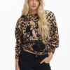 Maglione Minnie™ con stampa animalier