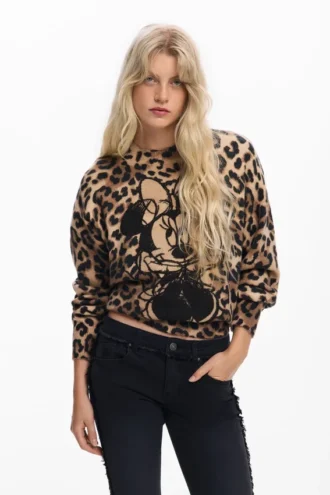 Maglione Minnie™ con stampa animalier