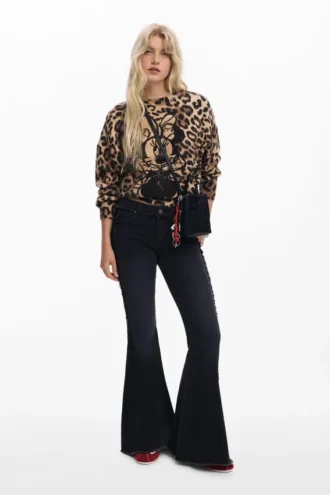 Maglione Minnie™ con stampa animalier