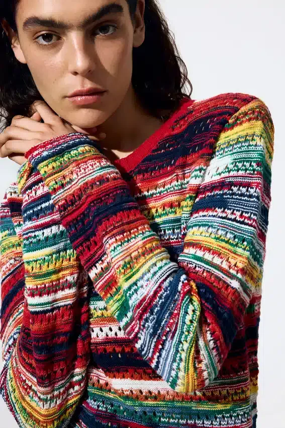 Maglione multicolore screziato Maglione multicolore screziato