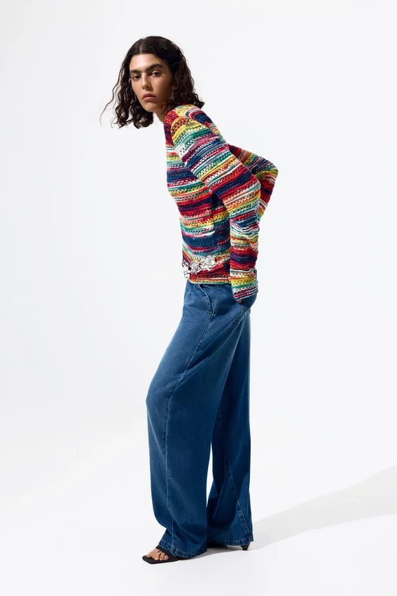 Maglione multicolore screziato Maglione multicolore screziato
