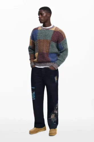 Maglione pesante a Patchwork Maglione pesante a Patchwork