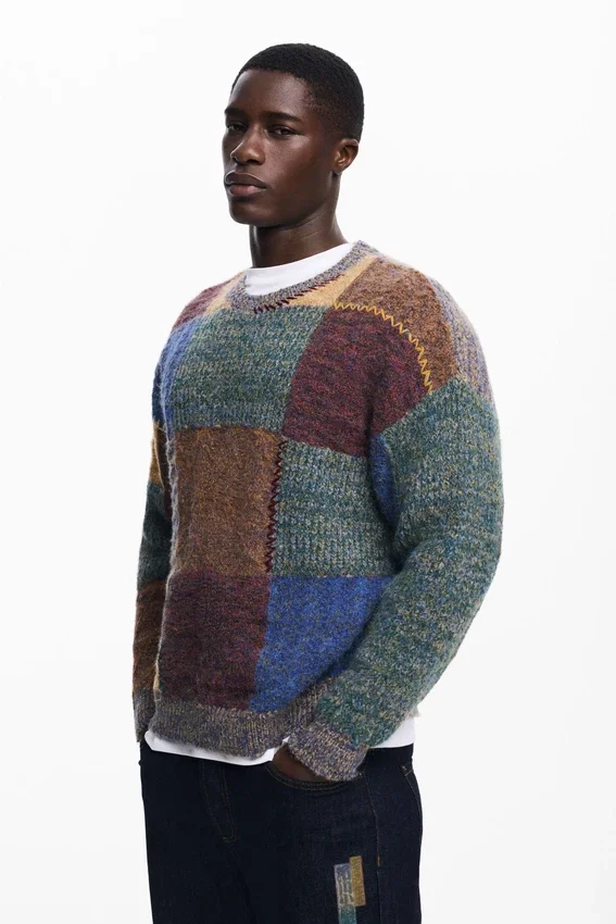 Maglione pesante a Patchwork Maglione pesante a Patchwork