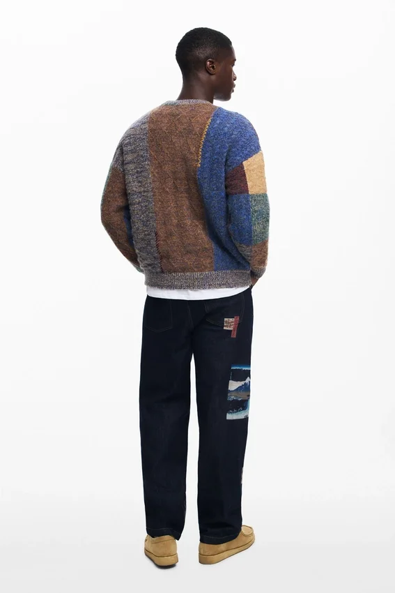 Maglione pesante a Patchwork Maglione pesante a Patchwork