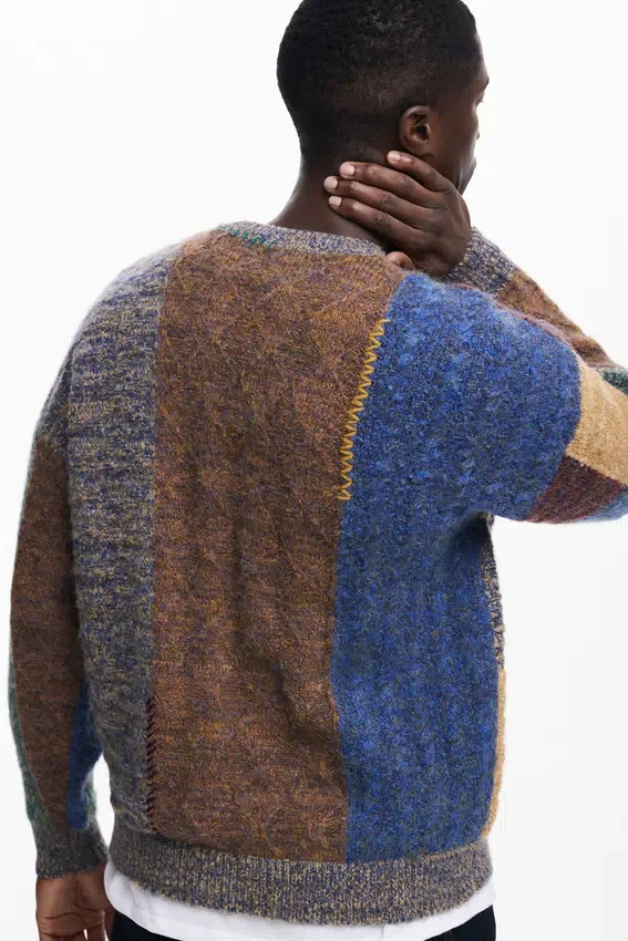 Maglione pesante a Patchwork Maglione pesante a Patchwork
