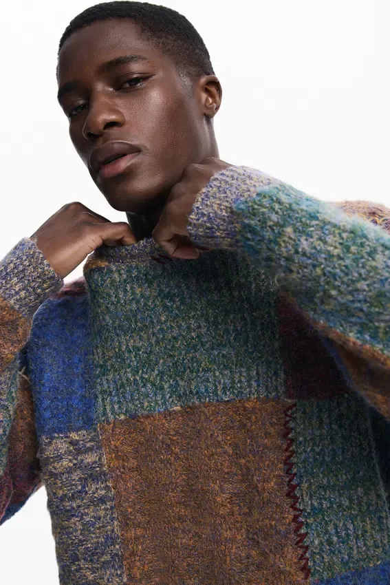 Maglione pesante a Patchwork Maglione pesante a Patchwork