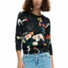 Maglione sottile con piante